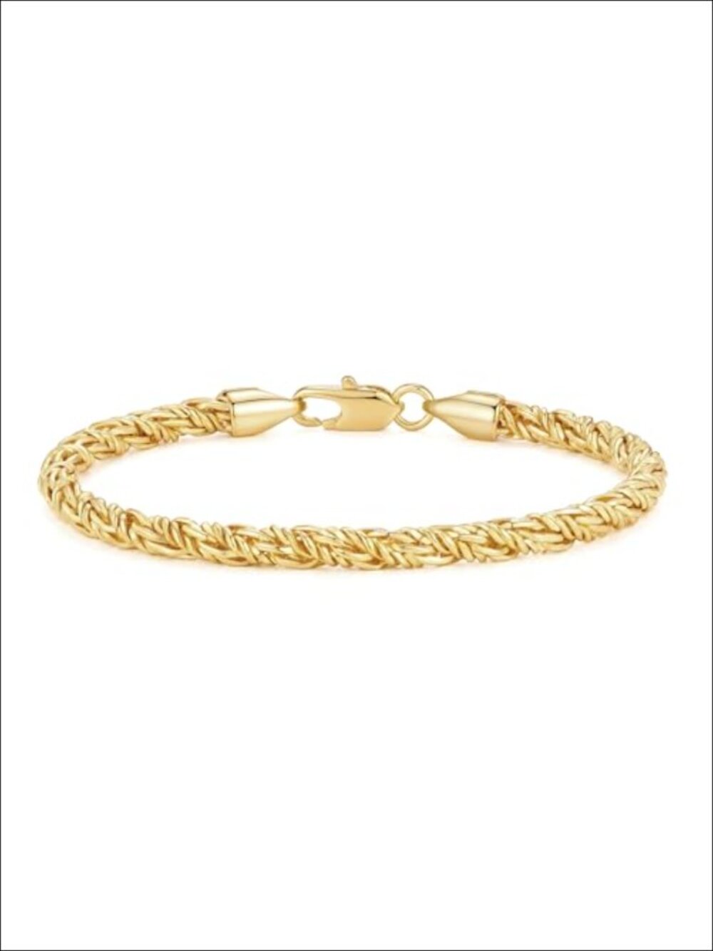 Gold Plated Rope Chain Bracelet for Women Men Length Options